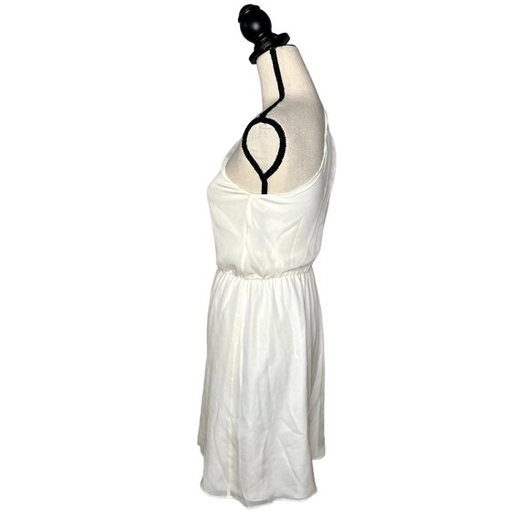 Alice + Olivia White One Shoulder 100% Silk Fitted Waist Mini Linds Dress Sz XS - Picture 6 of 9